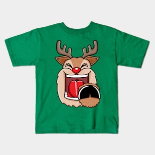 The laughing reindeer pointing at you Kids T-Shirt